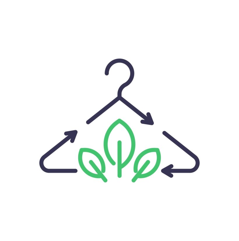 Sustainable,Fashion,Thin,Line,Icon.,Eco,Friendly,Hanger,With,Recycling
